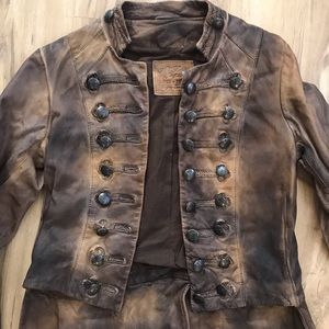 Unique Brown Leather All Saints Jacket